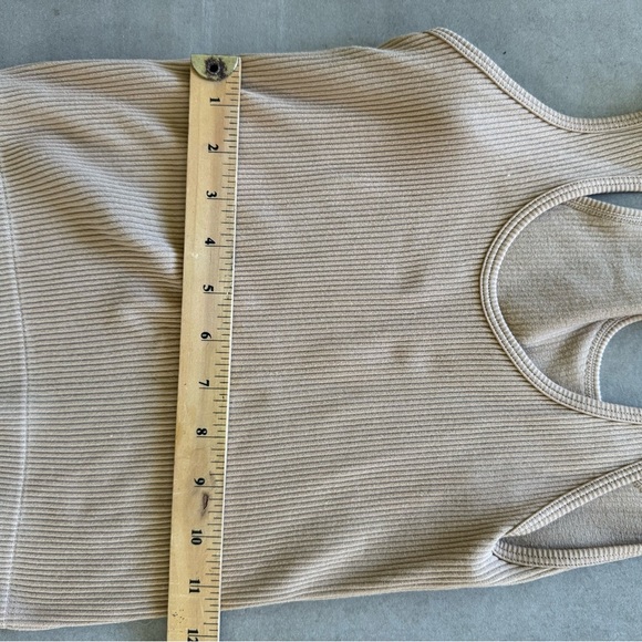 Brand New Ribbed Tank Top - Beige (One Size) - Picture 7 of 7
